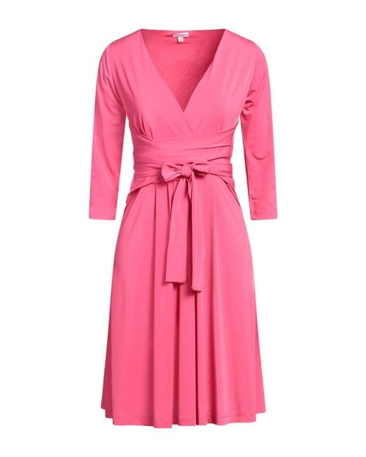 Rossopuro Pink Midi Dress Polyester, Elastane
