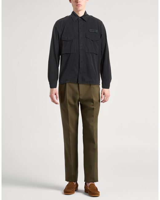 Aspesi Black Charcoal Shirt Cotton for men