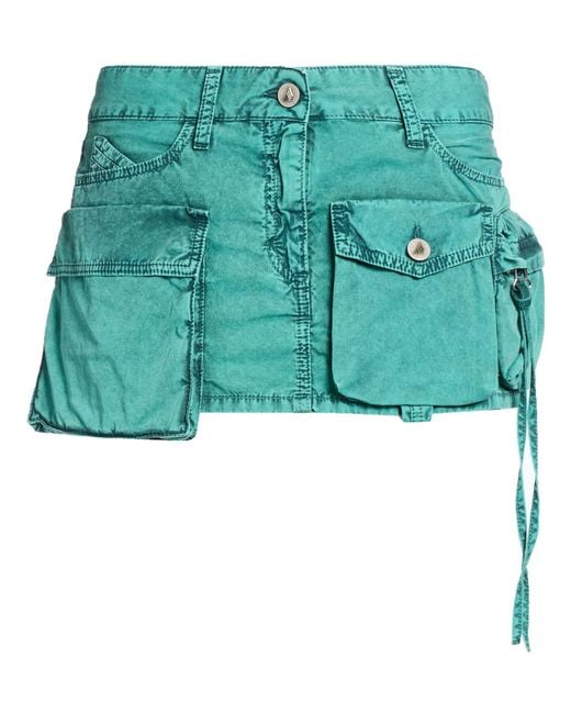 The Attico Green Denim Skirt Cotton