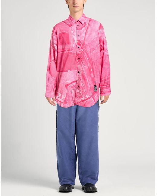 Versace Jeans Couture Pink Fuchsia Shirt Cotton for men