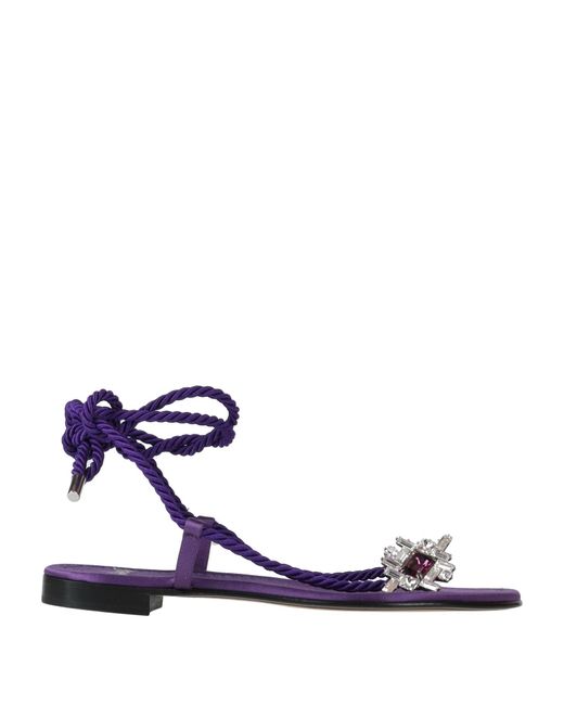 ALEVI Satin Toe Post Sandals in Dark Purple (Purple) | Lyst UK