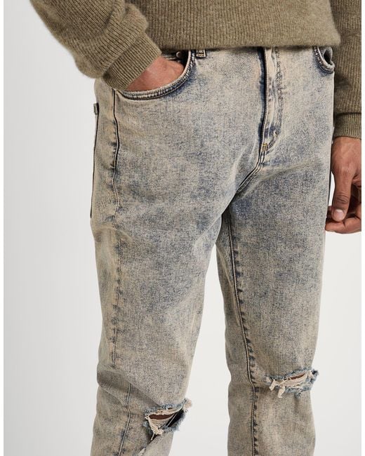 Represent Gray Jeans Cotton, Polyester, Elastane for men
