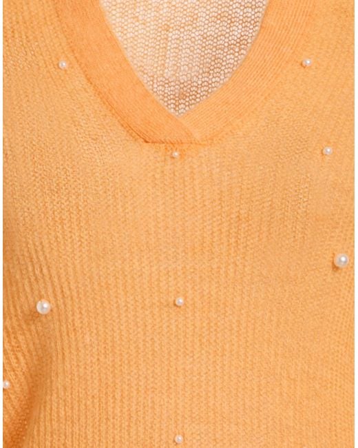 WEILI ZHENG Orange Sweater Nylon, Mohair Wool, Merino Wool
