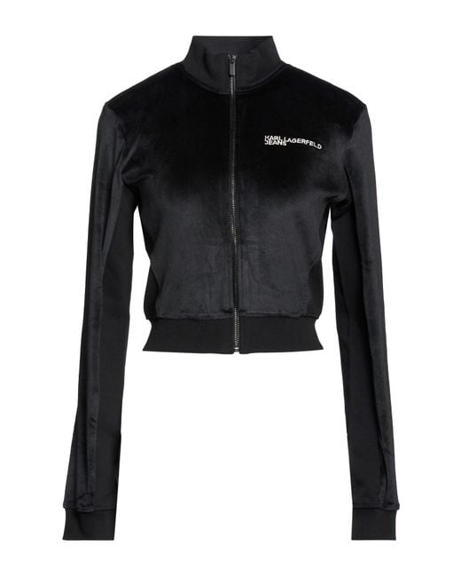 Karl Lagerfeld Black Sweatshirt Polyester, Elastane