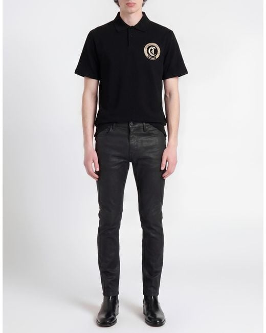 Just Cavalli Black Polo Shirt Cotton for men