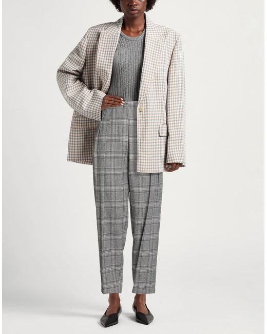 Motel Gray Pants Cotton, Polyester, Wool, Nylon