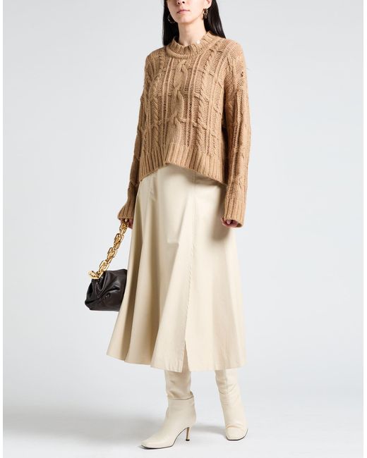 Pinko Natural Camel Sweater Polyamide, Viscose, Wool, Alpaca Wool, Cashmere