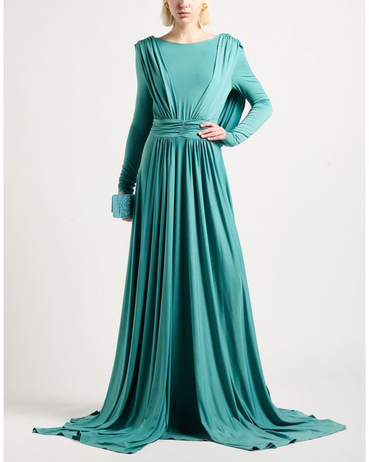 MVP WARDROBE Green Maxi Dress Polyester, Elastane