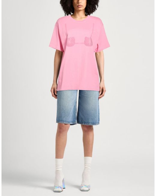 Gcds Pink T-Shirt Cotton