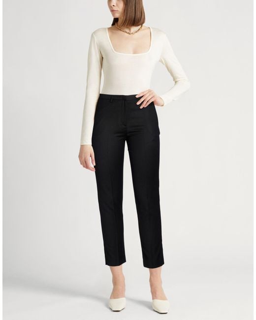 Lardini Black Pants Wool, Elastane