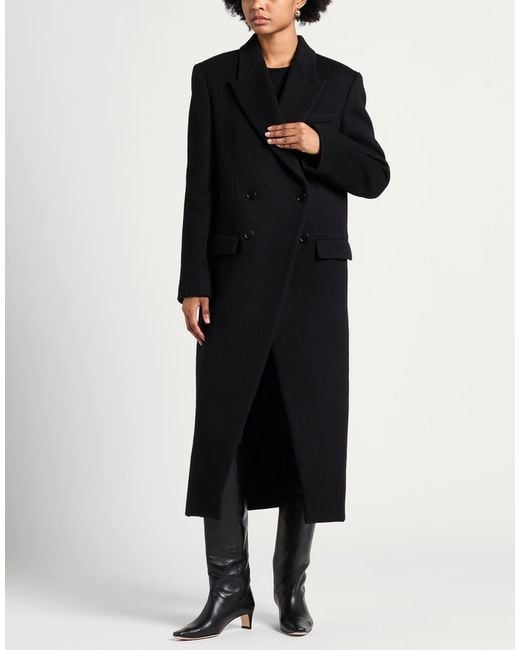McQueen Black Coat Wool