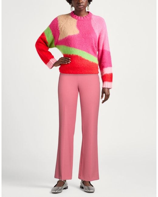 Diana Gallesi Pink Pants Polyester, Viscose, Wool, Elastane