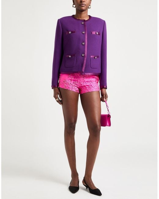 Dolce & Gabbana Purple Jacket Wool, Silk, Polyester