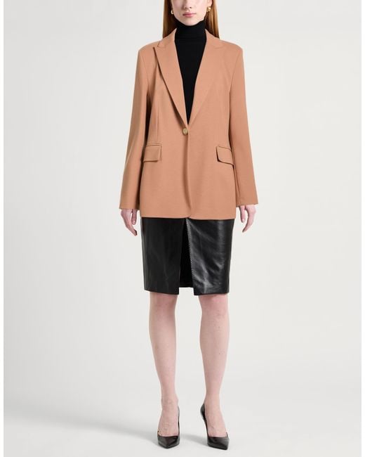 Pinko Brown Blazer Viscose, Polyamide, Elastane