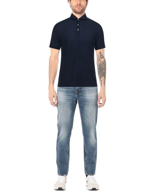 FILIPPO DE LAURENTIIS Blue Polo Shirt for men