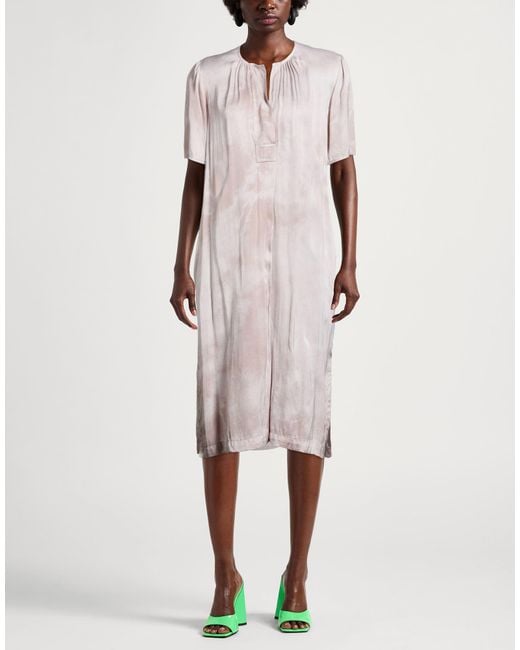 Raquel Allegra Gray Light Midi Dress Rayon