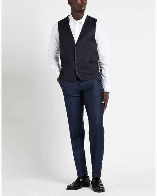 Tonello Blue Tailored Vest Virgin Wool, Elastane for men