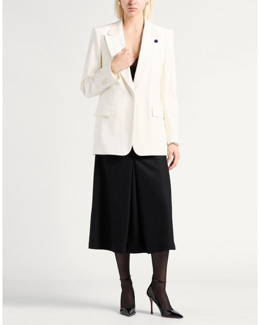 Lardini White Blazer Cotton, Modal, Elastane