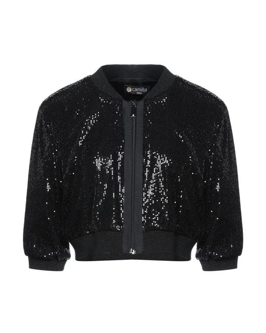 Camilla Black Jacket Polyamide, Metal, Polyester, Elastane