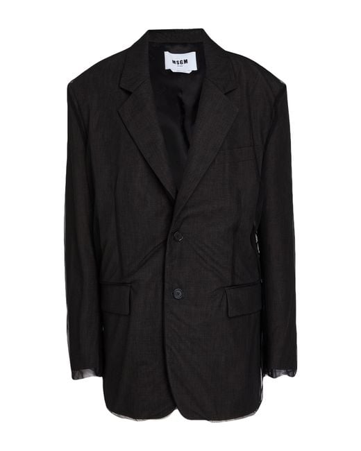 MSGM Black Blazer Polyester, Polyamide