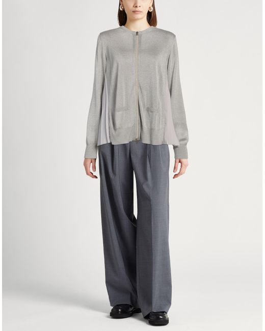Herno Gray Cardigan Viscose, Metallic Fiber, Polyester