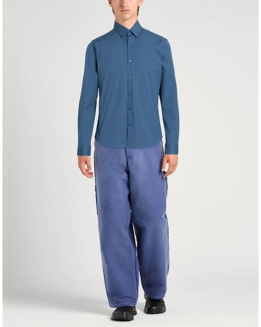 Sandro Blue Shirt Cotton, Polyamide, Elastane for men