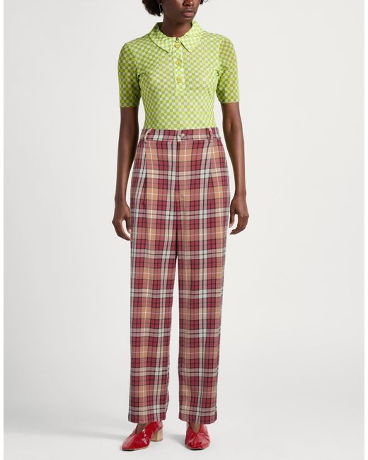 ViCOLO Red Pants Polyester, Viscose, Elastane