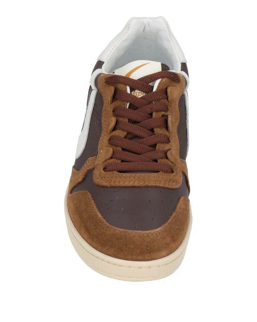 Valsport Brown Khaki Sneakers Leather, Textile Fibers for men