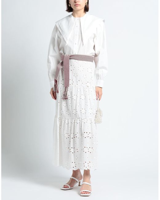 LE SARTE DEL SOLE White Maxi Skirt