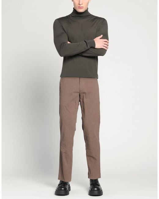Mmx Brown Camel Pants Cotton, Elastane for men