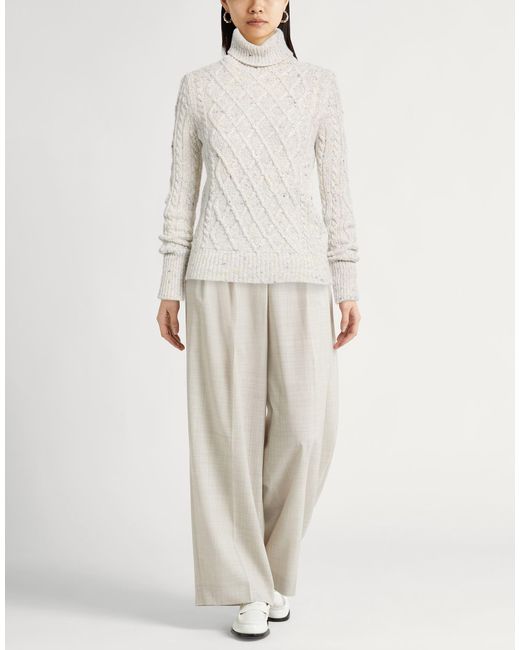 Moorer White Rollkragenpullover