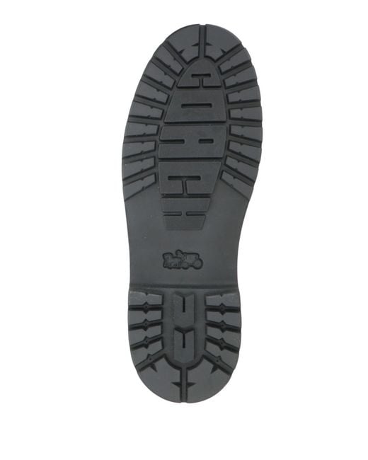COACH Gray Dark Loafers Leather, Textile Fibers for men