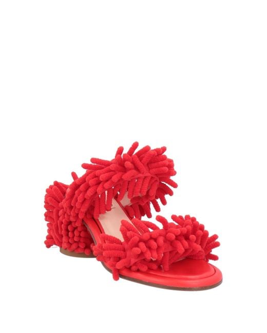 Agl Attilio Giusti Leombruni Red Sandals Textile Fibers