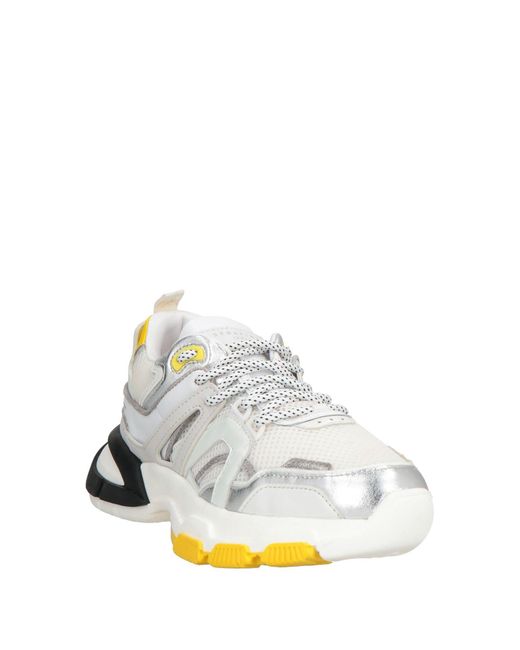 Serafini White Light Sneakers Leather, Textile Fibers