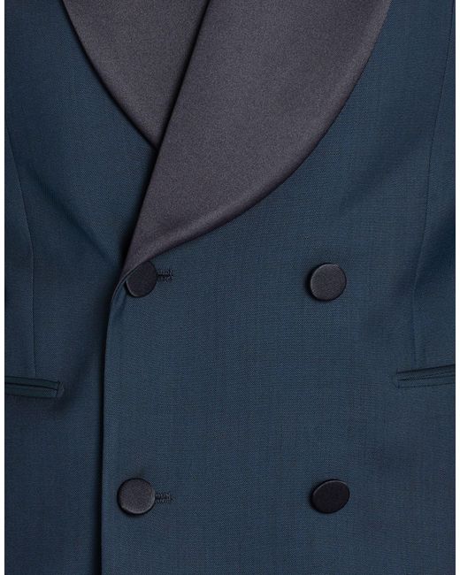 Paoloni Blue Suit Virgin Wool, Viscose, Elastane for men