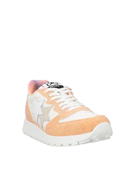 2 Star White Sneakers Leather, Textile Fibers