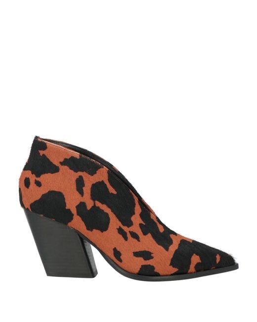 PAOLO MATTEI Brown Ankle Boots Calfskin