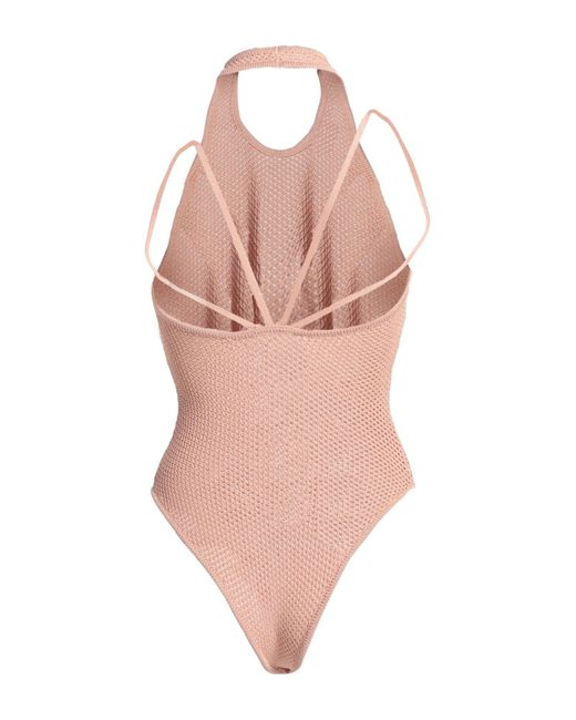 ANDREADAMO Pink Bodysuit Viscose, Polyester, Polyamide, Elastane