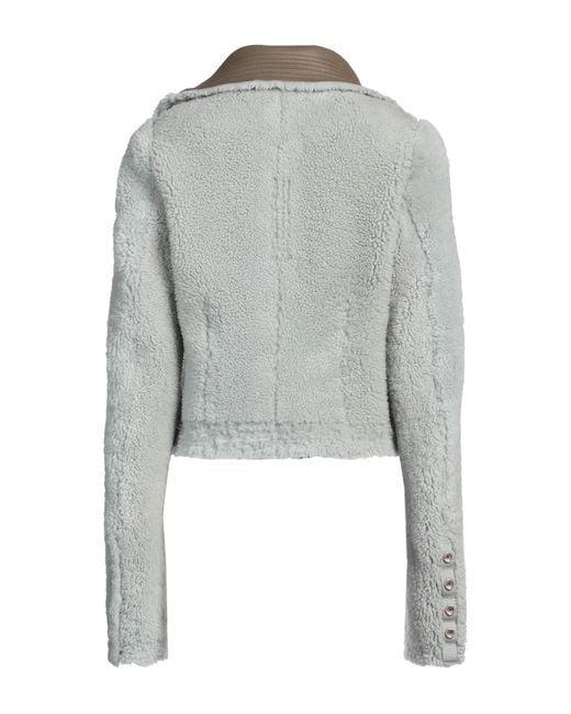 Rick Owens Gray Shearling- & Kunstfell