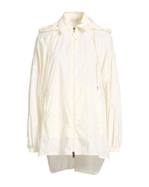 Moncler White Cream Overcoat & Trench Coat Polyamide