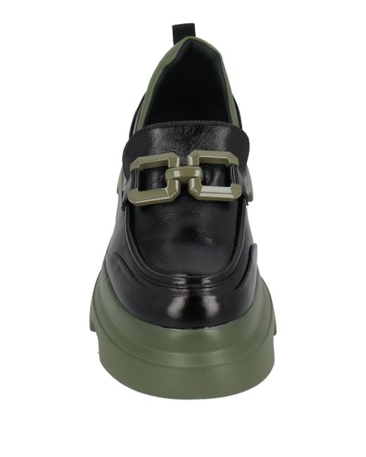 Jeannot Green Loafers Leather