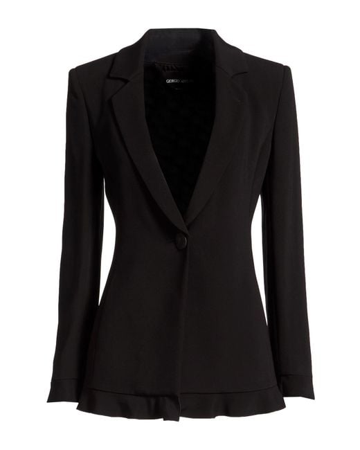 Giorgio Armani Black Blazer Viscose, Elastane