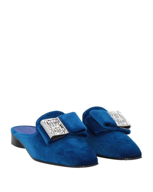 Ferragamo Blue Mules & Clogs Textile Fibers