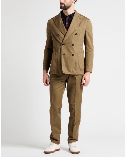 Boglioli Natural Suit Cotton, Linen, Elastane for men