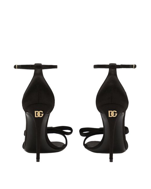 Sandalia de raso Dolce & Gabbana de color Black