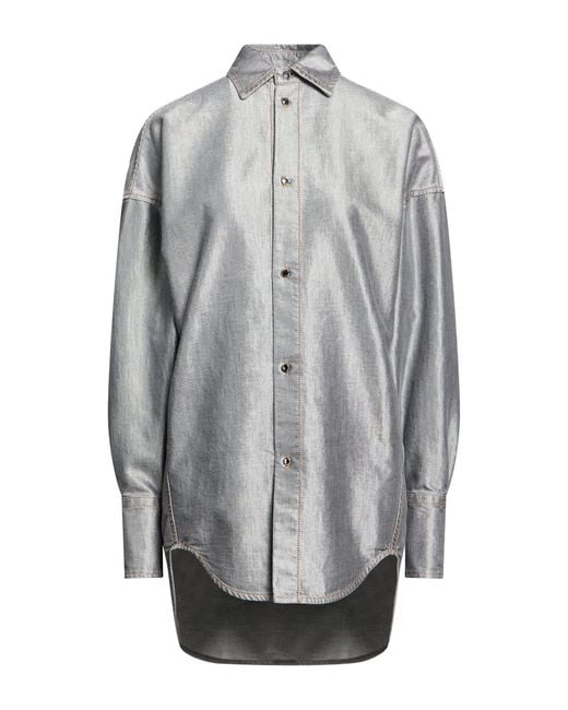 DARKPARK Gray Denim Shirt Cotton, Polyester
