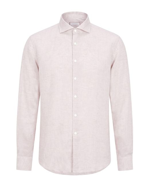 Canali Pink Shirt Linen for men