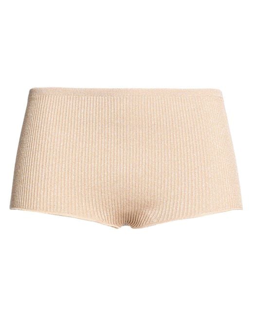 Roberto Collina Natural Shorts & Bermuda Shorts Viscose, Metallic Polyester