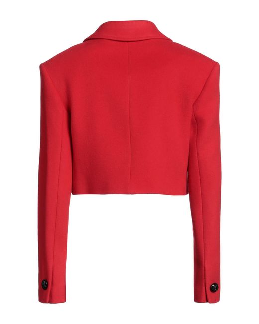 MSGM Red Blazer Virgin Wool, Polyamide