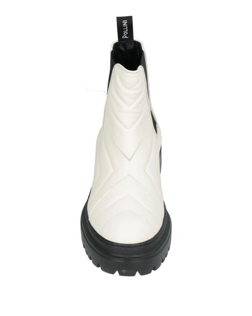 Pollini White Ankle Boots